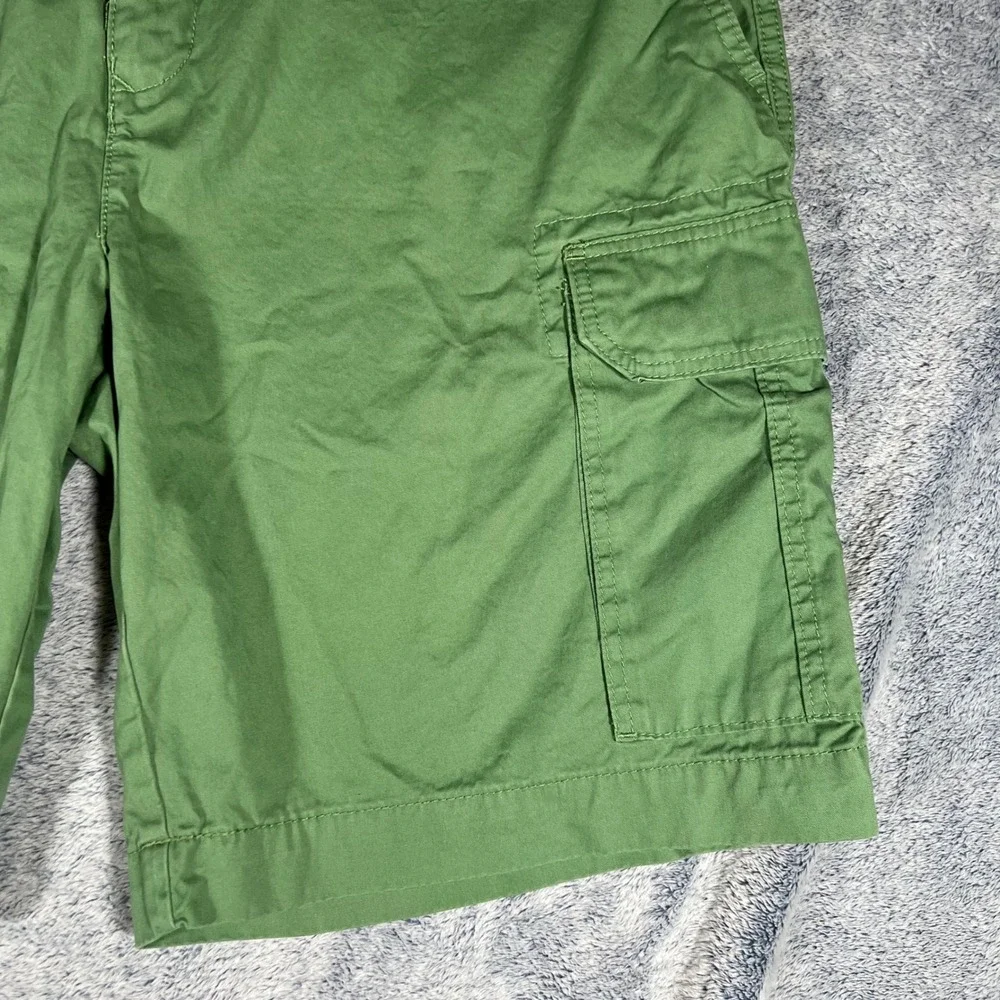 Tommy Hilfiger Mens Green Cotton Cargo Shorts Size 42 Utility Multi Pocket‎